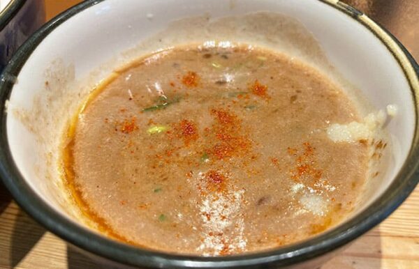 麺や輝 大阪 中津店 味玉つけ麺 スープ